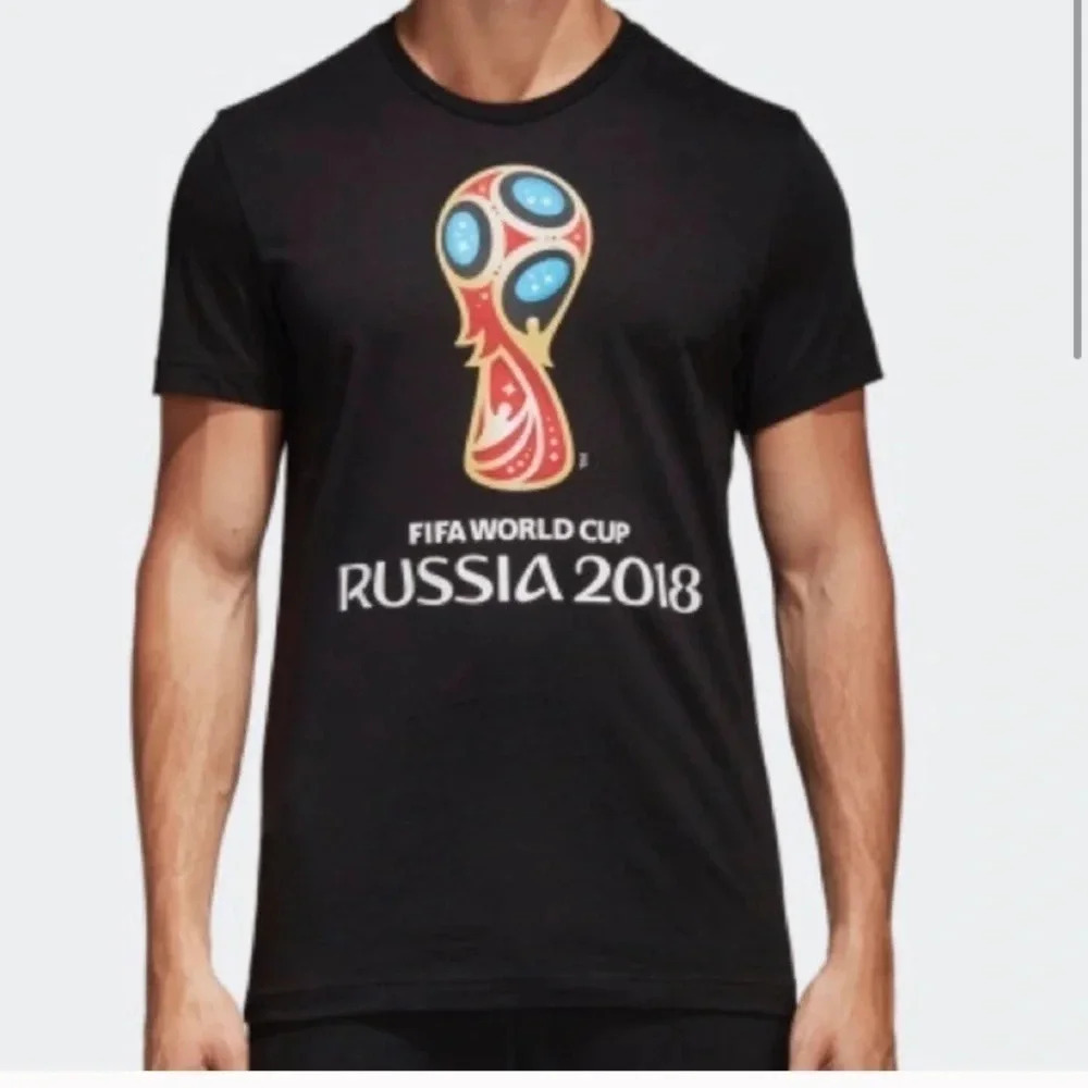 Adidas FIFA Men’s T-shirt 2018 World Cup Soccer Team Russia Black Size XL NWT